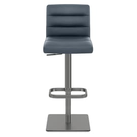 Lush Real Leather Graphite Stool Blue