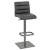 Lush Real Leather Graphite Stool Dark Grey