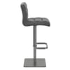 Lush Real Leather Graphite Stool Dark Grey