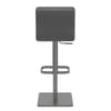 Lush Real Leather Graphite Stool Dark Grey