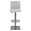 Lush Real Leather Graphite Stool Light Grey