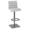 Lush Real Leather Graphite Stool Light Grey