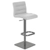 Lush Real Leather Graphite Stool Light Grey