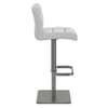 Lush Real Leather Graphite Stool Light Grey