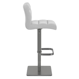 Lush Real Leather Graphite Stool Light Grey