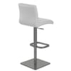 Lush Real Leather Graphite Stool Light Grey
