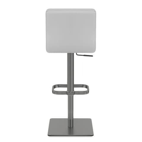 Lush Real Leather Graphite Stool Light Grey