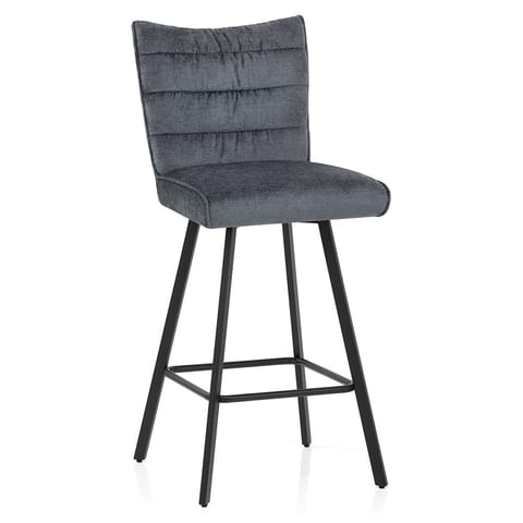 Forte Bar Stool Blue Fabric