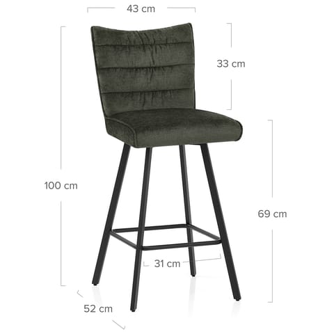 Forte Bar Stool Green Fabric