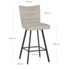 Forte Bar Stool Beige Fabric