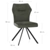 Troy Dining Chair Green Fabric