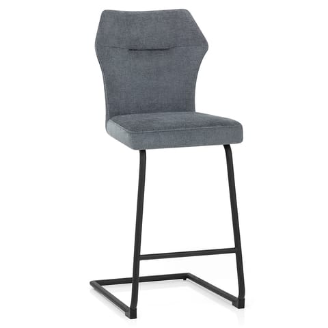Troy Bar Stool Blue Fabric