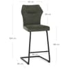 Troy Bar Stool Green Fabric