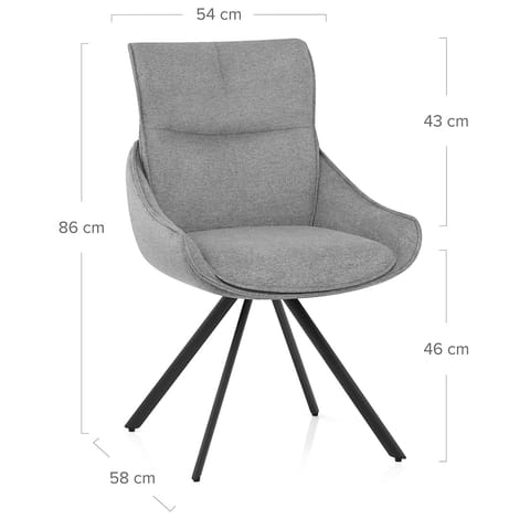 Creed Dining Chair Light Grey Fabric