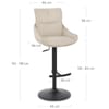 Creed Bar Stool Beige Fabric