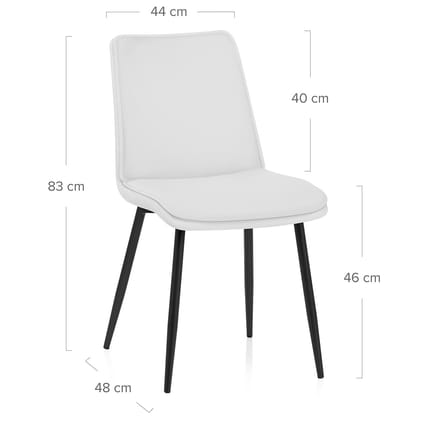 Abi Dining Chair White Dimensions