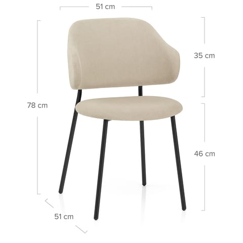 Brodie Dining Chair Cream Fabric