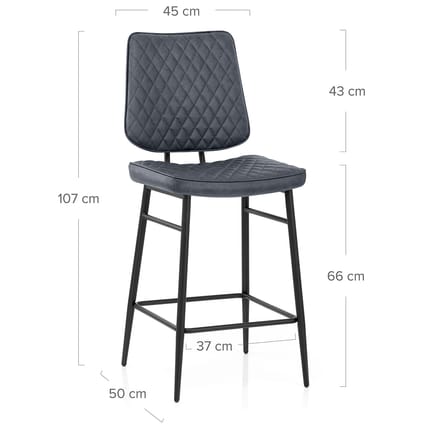 Caprice Bar Stool Antique Blue Dimensions