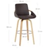 Ohio Bar Stool Brown