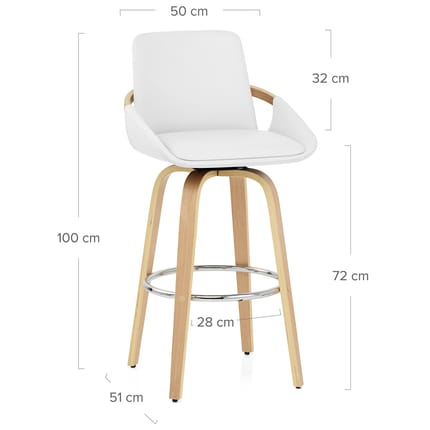 Ohio Bar Stool White Dimensions