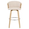 Coral Bar Stool Oak & Beige Fabric