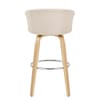 Coral Bar Stool Oak & Beige Fabric