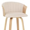 Coral Bar Stool Oak & Beige Fabric