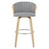 Coral Bar Stool Oak & Charcoal Fabric