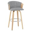Coral Bar Stool Oak & Charcoal Fabric