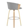 Coral Bar Stool Oak & Charcoal Fabric