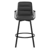 Marco Stool Black Arms & Black Leather