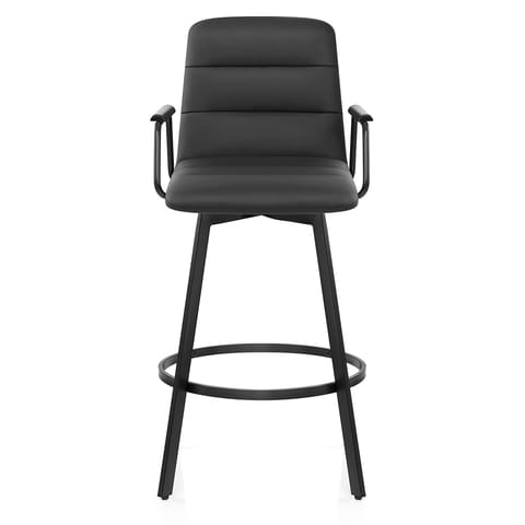 Marco Stool Black Arms & Black Leather