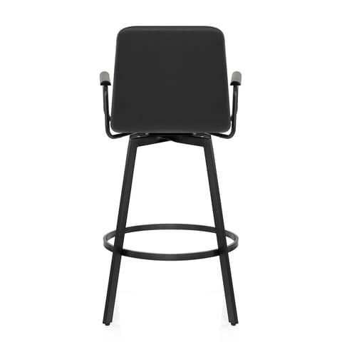 Marco Stool Black Arms & Black Leather