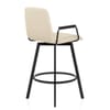 Marco Stool Black Arms & Cream Leather