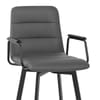 Marco Stool Black Arms & Grey Leather