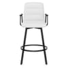 Marco Stool Black Arms & White Leather