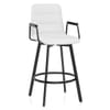Marco Stool Black Arms & White Leather