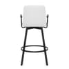 Marco Stool Black Arms & White Leather