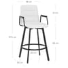 Marco Stool Black Arms & White Leather