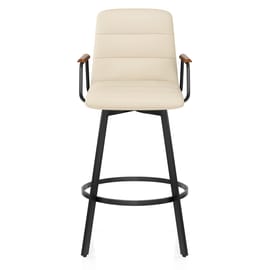 Marco Stool Walnut Arms & Cream Leather