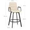 Marco Stool Walnut Arms & Cream Leather