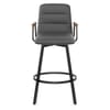 Marco Stool Walnut Arms & Grey Leather