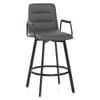 Marco Stool Walnut Arms & Grey Leather