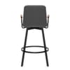 Marco Stool Walnut Arms & Grey Leather