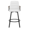 Marco Stool Walnut Arms & White Leather