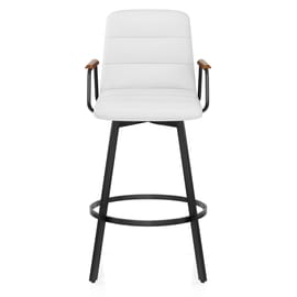 Marco Stool Walnut Arms & White Leather