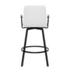 Marco Stool Walnut Arms & White Leather
