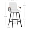 Marco Stool Walnut Arms & White Leather