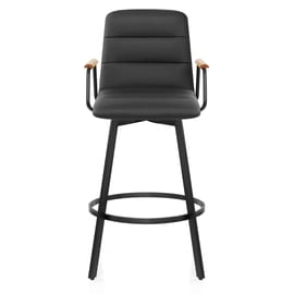 Marco Stool Oak Arms & Black Leather