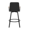 Marco Stool Oak Arms & Black Leather